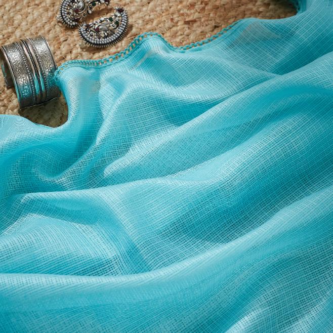 Sky Blue Kota Doriya Saree