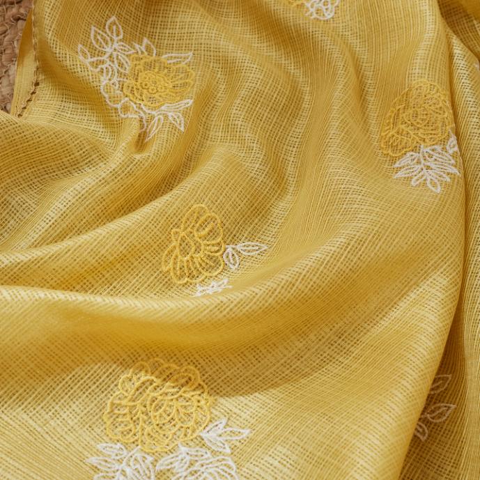 Butter Yellow Kota Saree