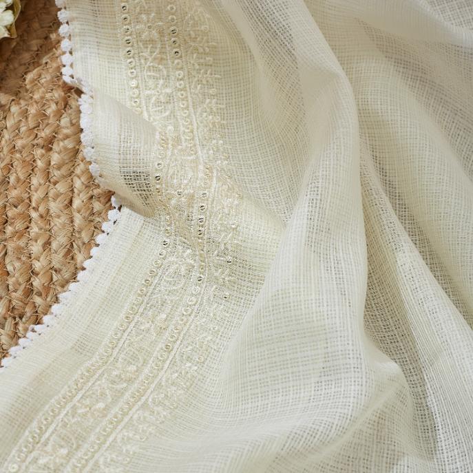Vanilla White Kota Saree