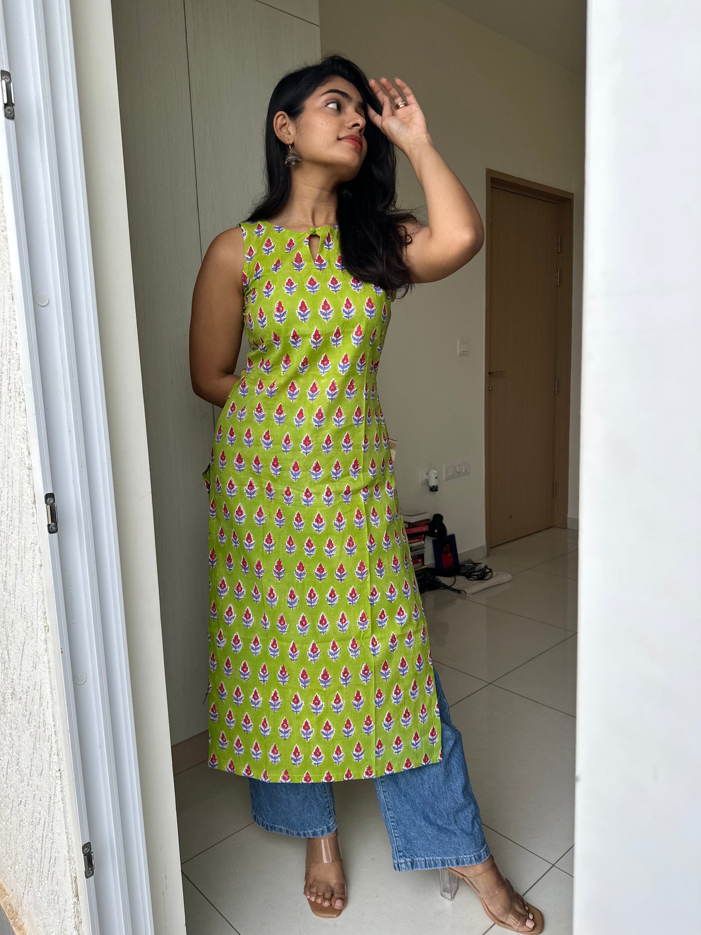 GreenApple Block Printed Kurta