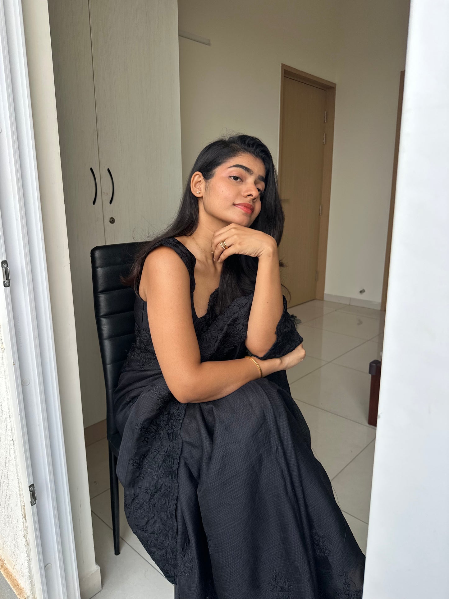 Sushmita Cutwork Black Saree