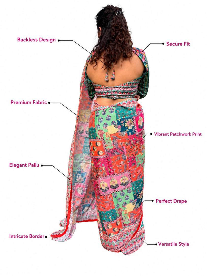 Starlit Designer Crepe Saree