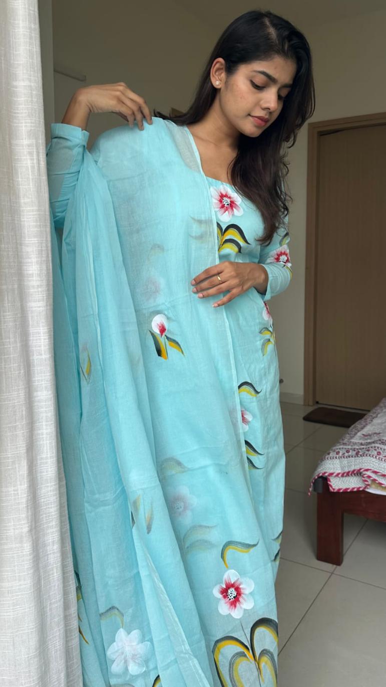 Gayatri Hand Painted Cotton Suit
