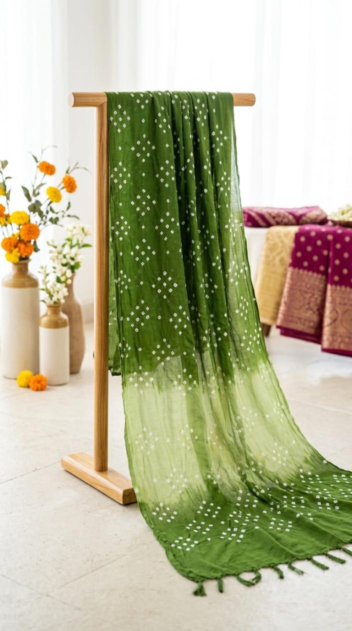 Noorika Cotton Bandhani Dupatta