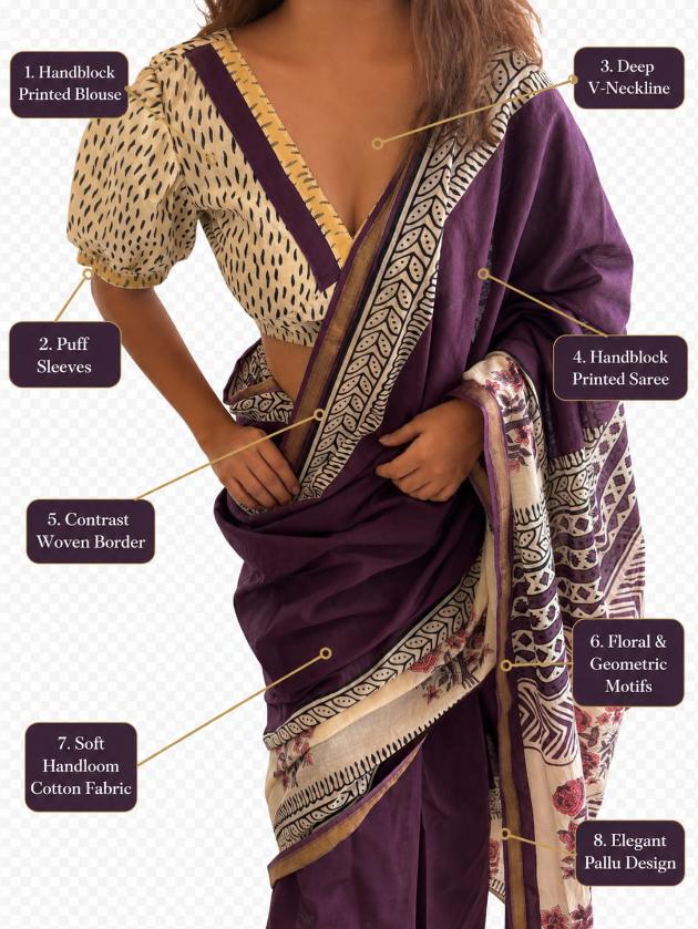 Grape Cotton Saree