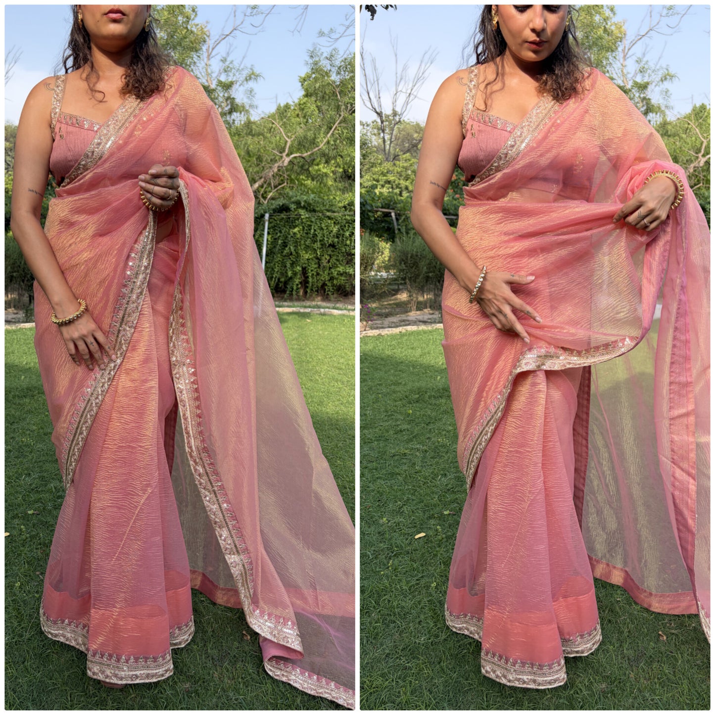 Madhuri Tissue Crush Saree