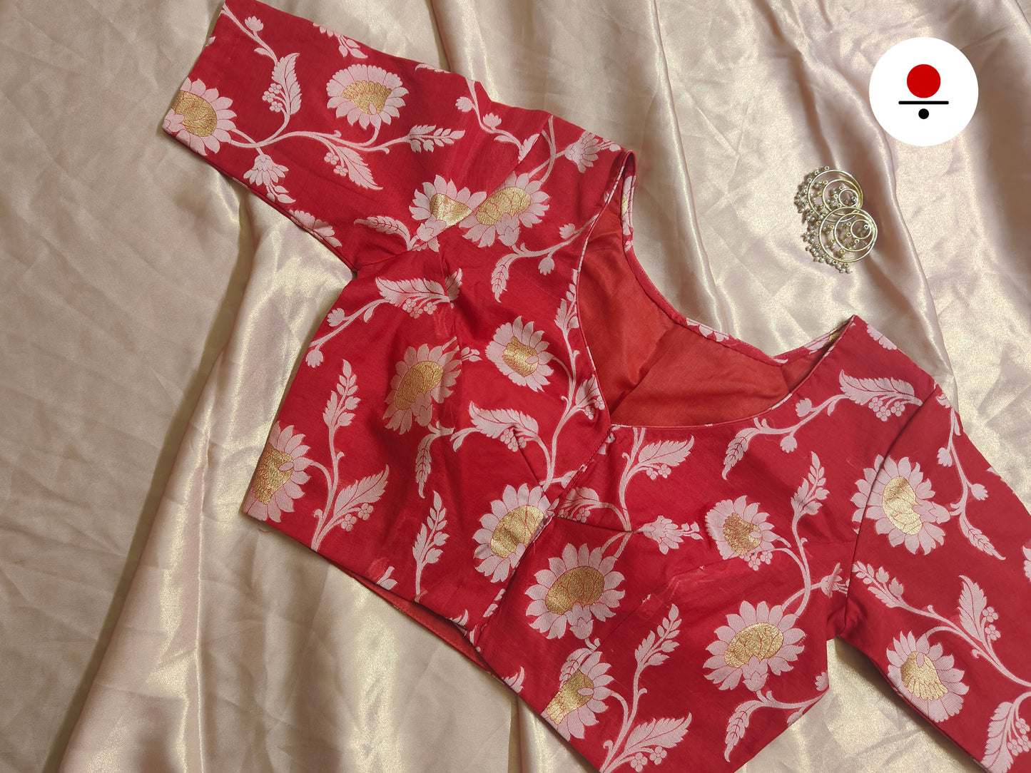 Alia Chanderi Silk Red Blouse