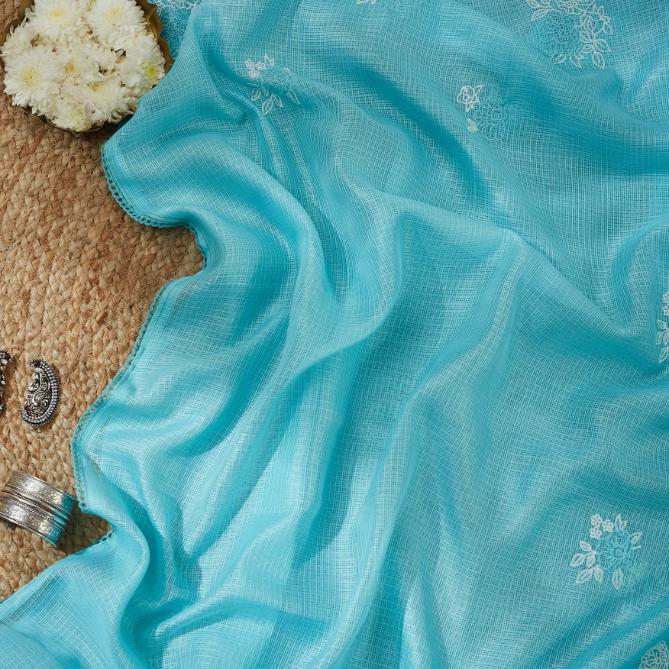 Sky Blue Kota Doriya Saree
