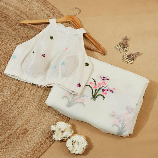 Daisy Flower Kota Saree