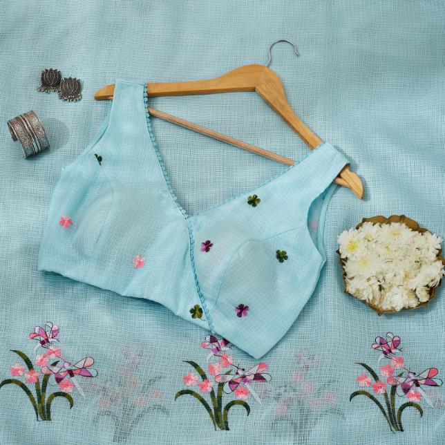 Pretty Blue Kota Saree