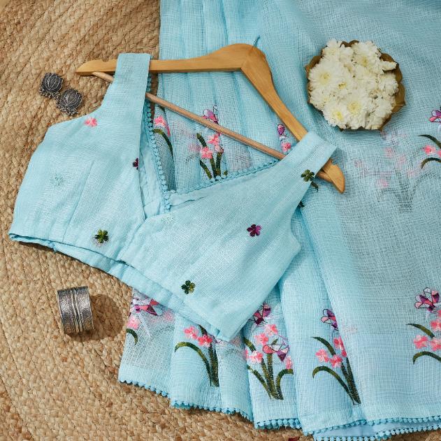 Pretty Blue Kota Saree