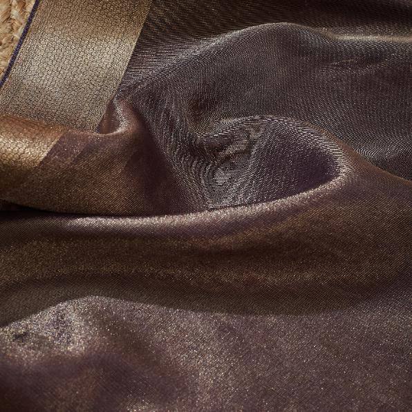 Charcoal Grey Tissue Saree