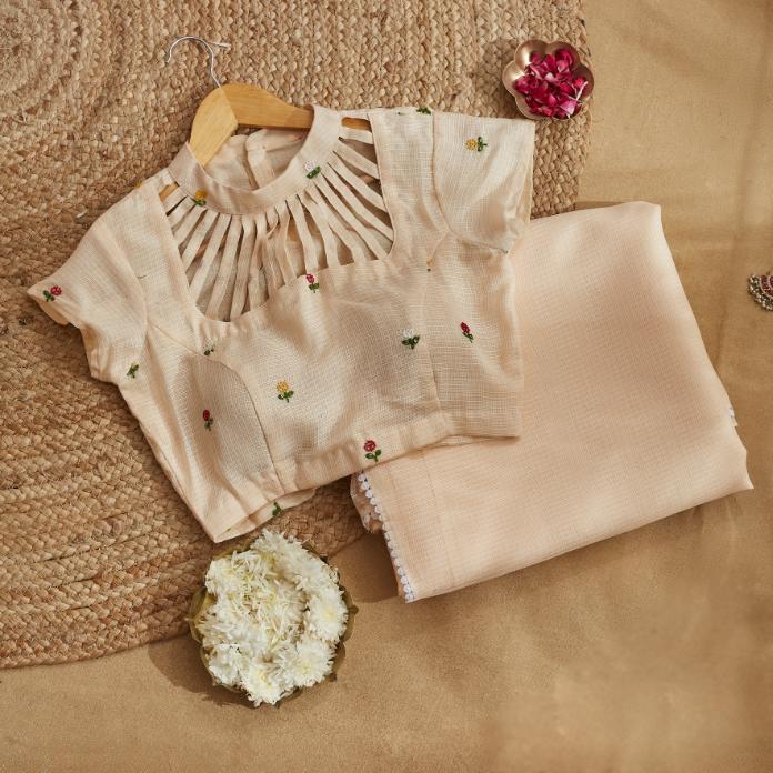 Lorelai Embroidered Kota Saree Blouse