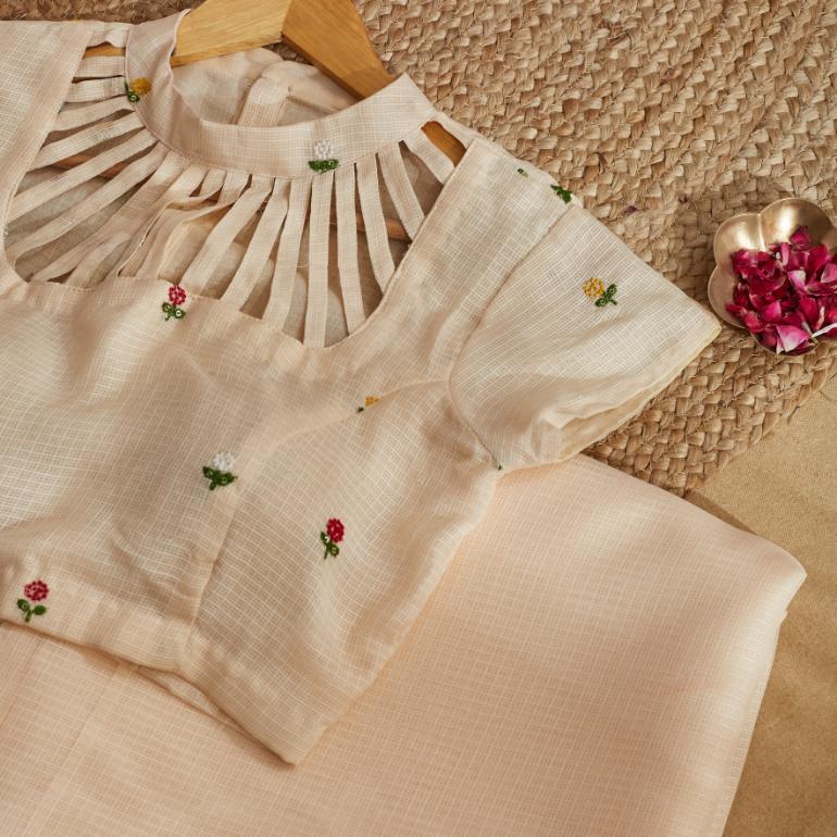 Lorelai Embroidered Kota Saree Blouse