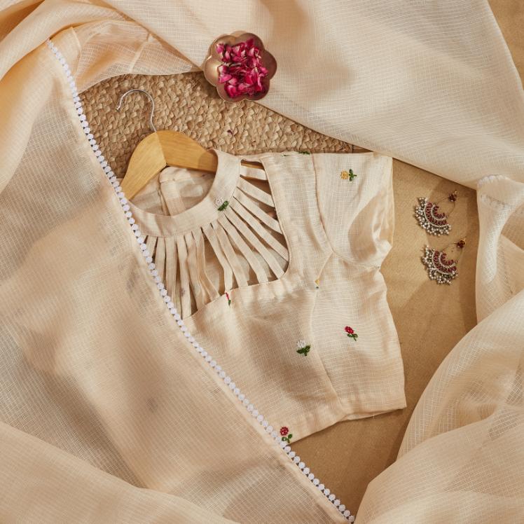 Lorelai Embroidered Kota Saree Blouse