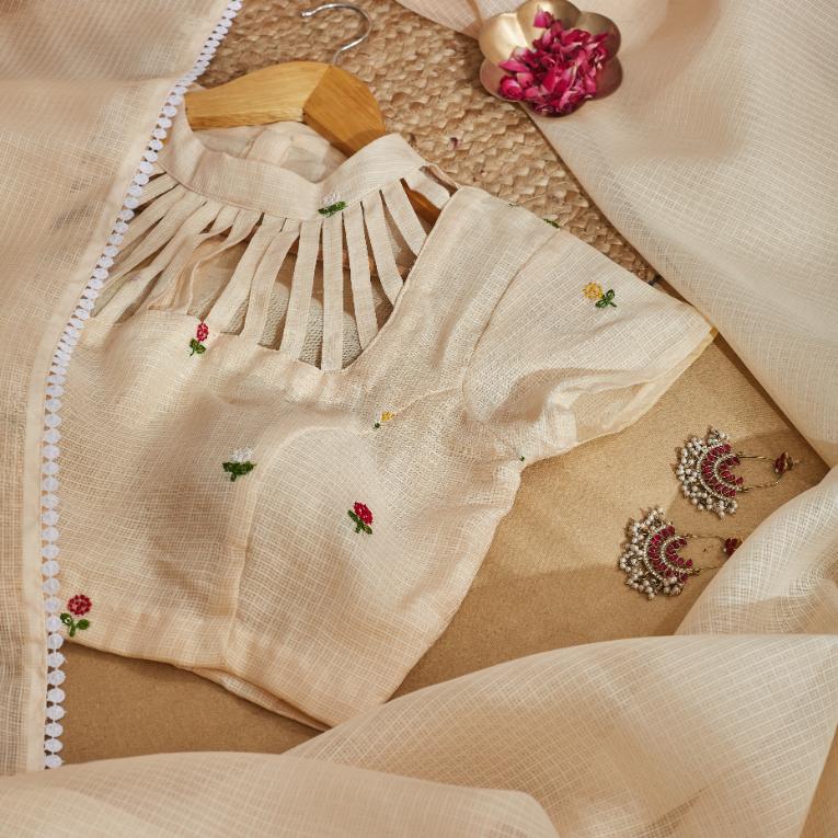 Lorelai Embroidered Kota Saree Blouse
