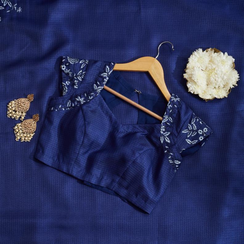 Clora Blue Cutwork Saree