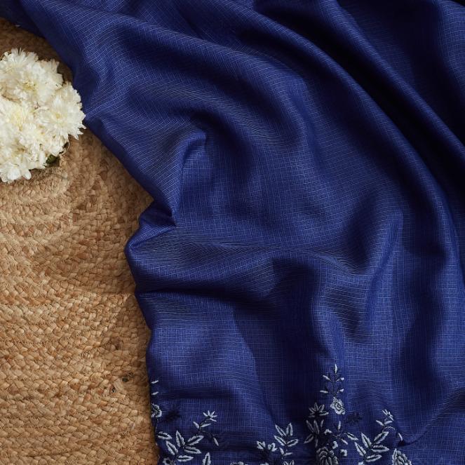 Clora Blue Cutwork Saree