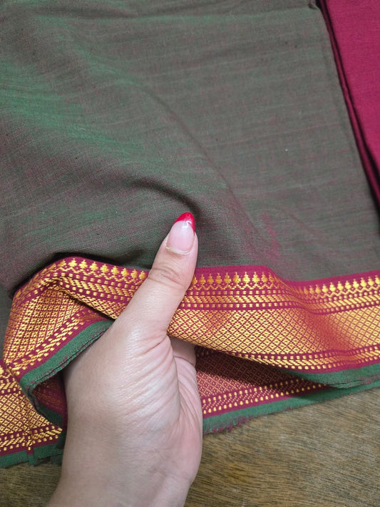 Ruhaniyat Mangalgiri Cotton Unstitched Suit Set