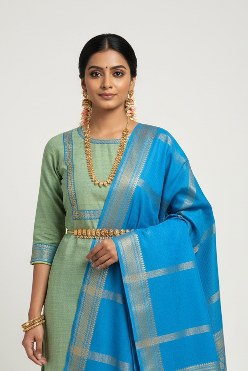Shubham Mangalgiri Cotton Unstitched Suit Set