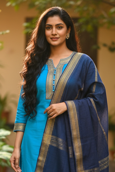 Ruhi Mangalgiri Cotton Unstitched Suit Set