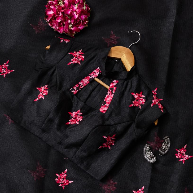 DreamyPink Embroidered Saree