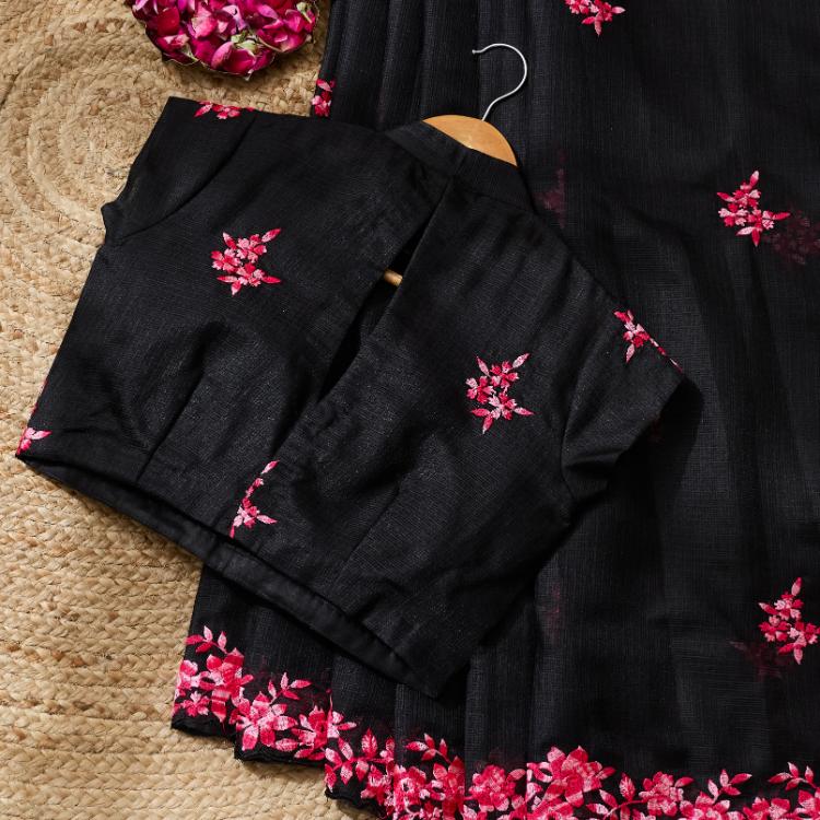 DreamyPink Embroidered Saree