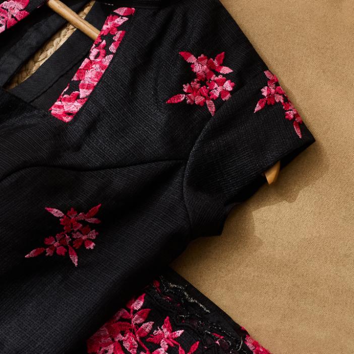 DreamyPink Embroidered Saree