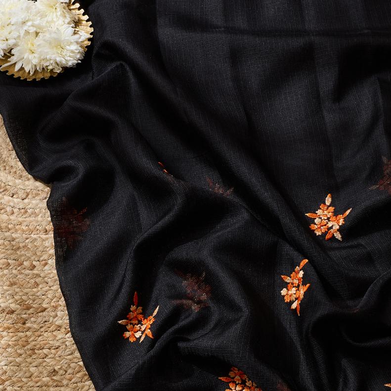SafronLove Embroidered Saree