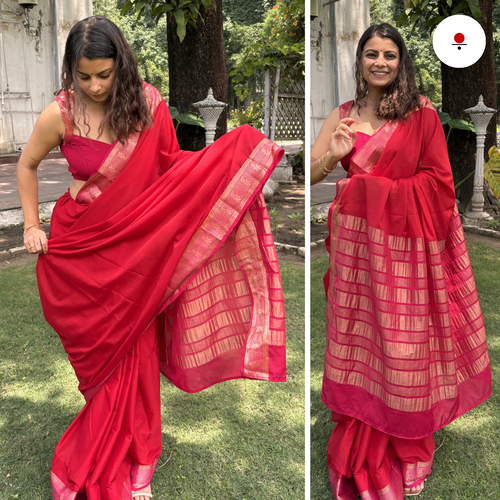 Candy Pop Banarsi Crepe Saree