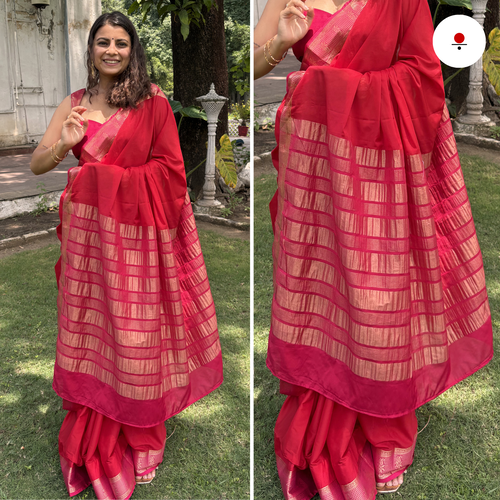 Candy Pop Banarsi Crepe Saree