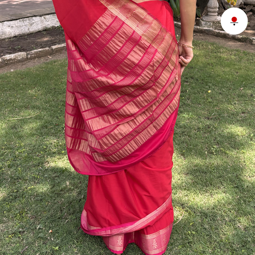 Candy Pop Banarsi Crepe Saree