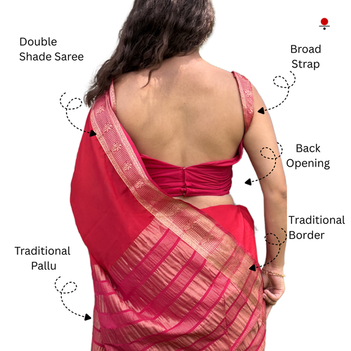 Candy Pop Banarsi Crepe Saree
