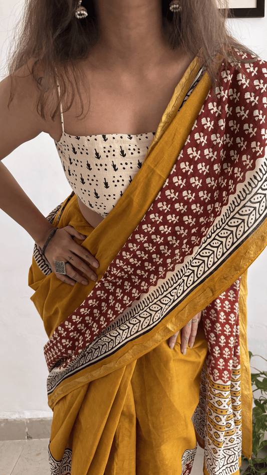 Ginni Cotton Zari Saree
