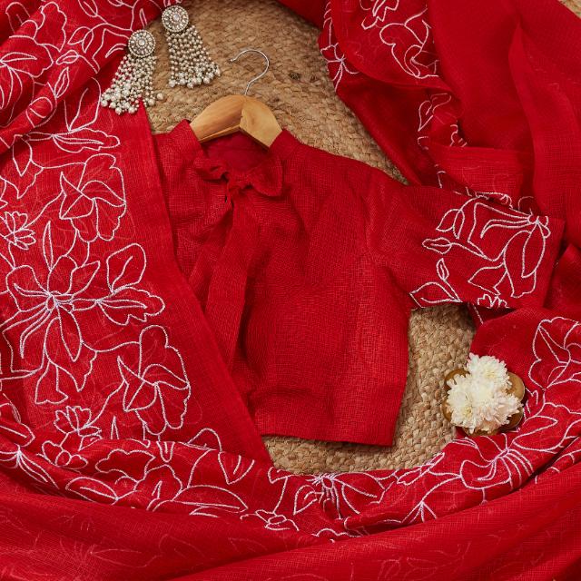 Red Datenight Saree