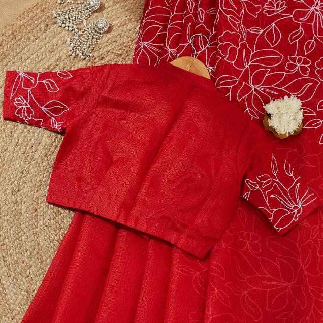 Red Datenight Saree