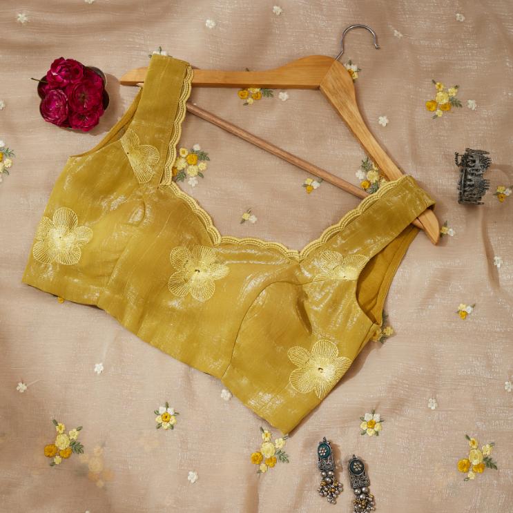 Floral Yellow Date Night Saree
