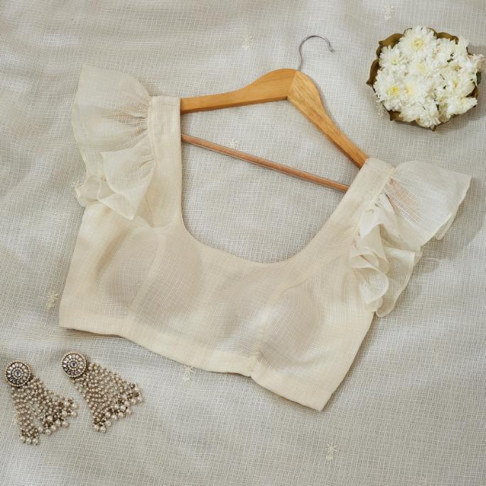 Vanilla White Kota Saree