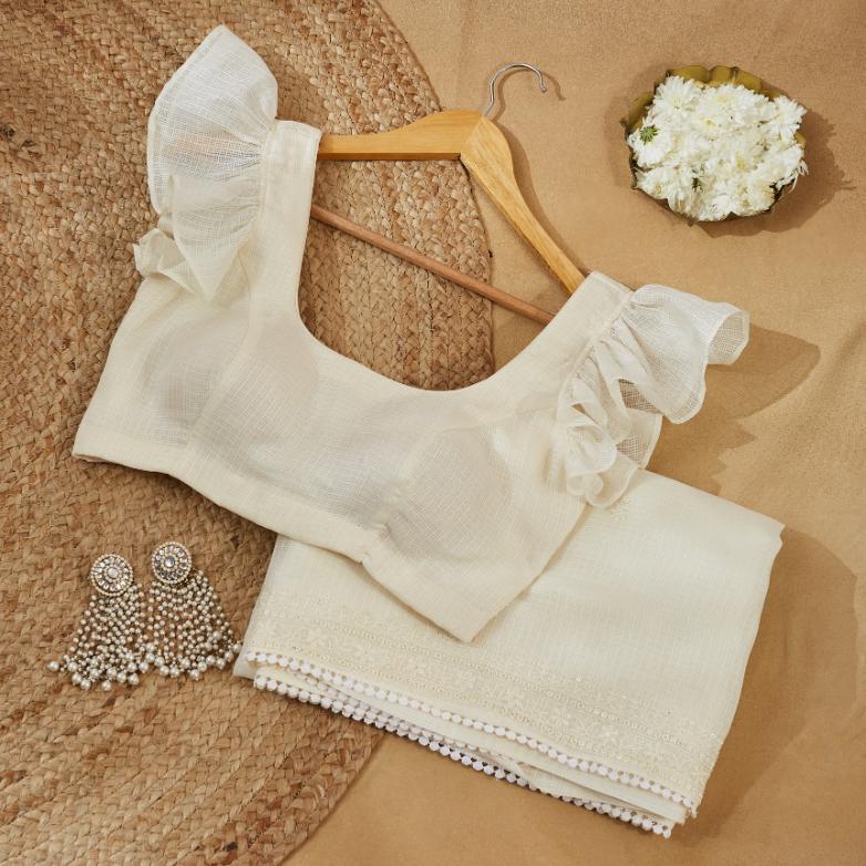Vanilla White Kota Saree