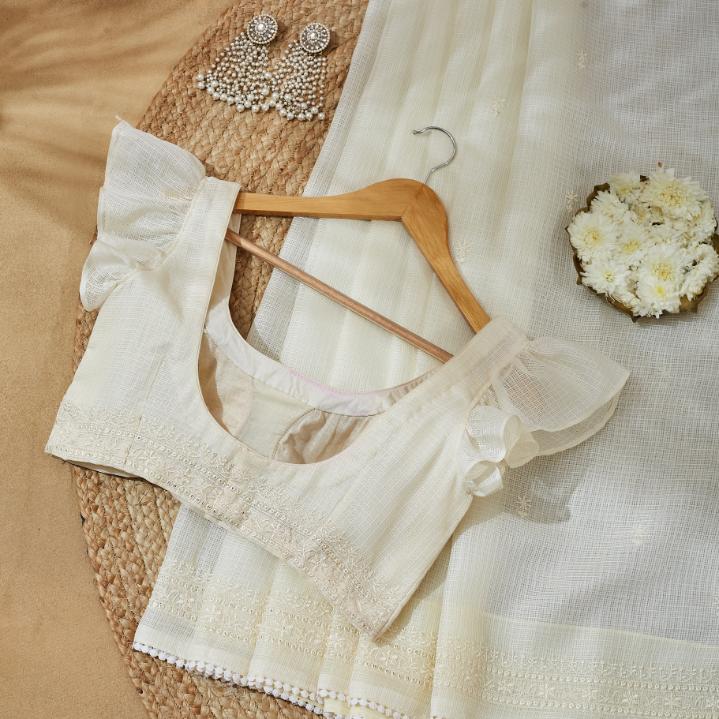 Vanilla White Kota Saree