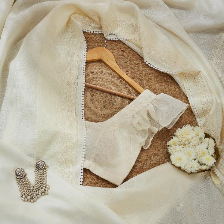 Vanilla White Kota Saree