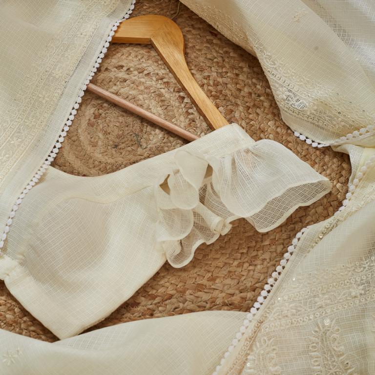 Vanilla White Kota Saree