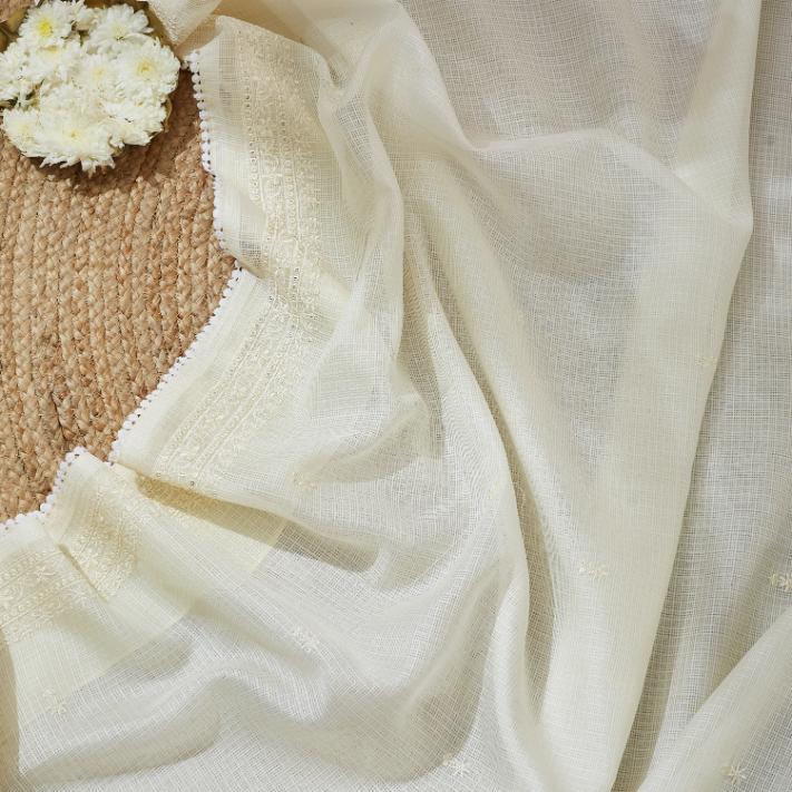 Vanilla White Kota Saree