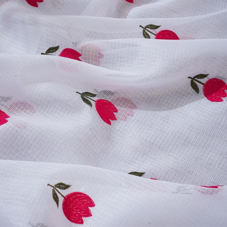 Love Pink White Kota Saree