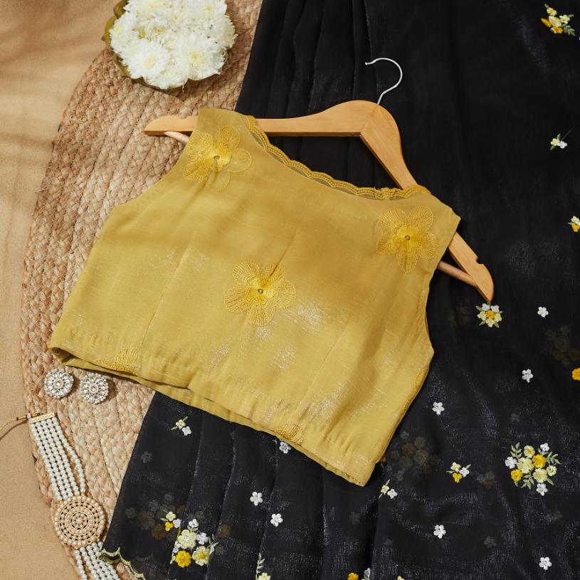 Yellow Black Magic Saree