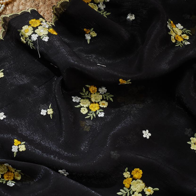 Yellow Black Magic Saree
