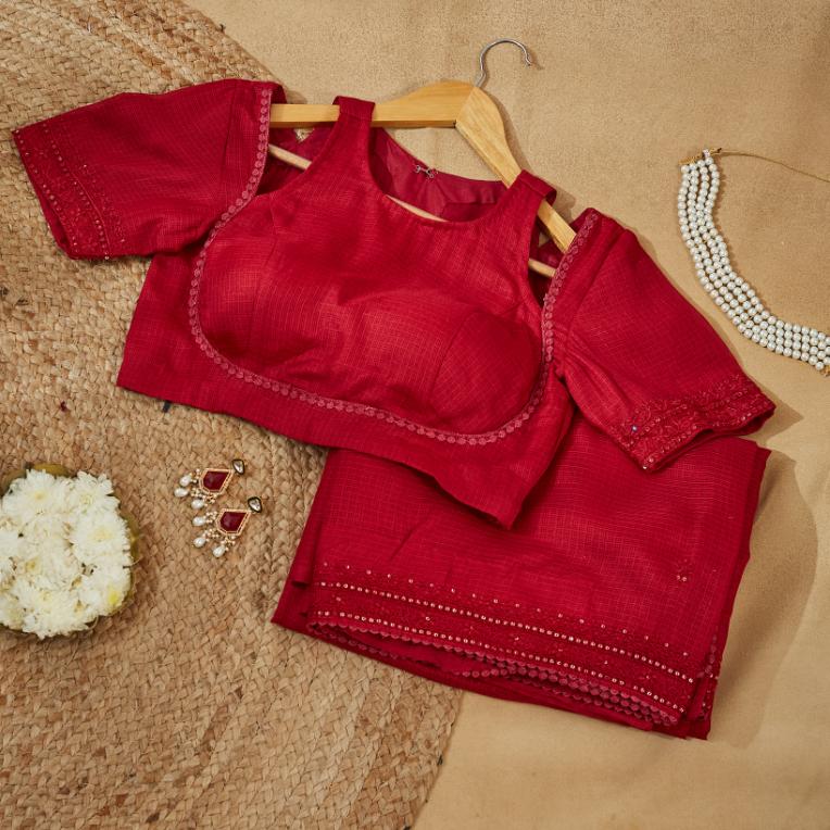Red Wine Saree