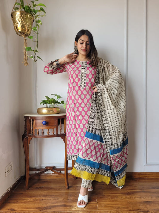 Meera Mul Cotton Block Printed Stitched Suit
