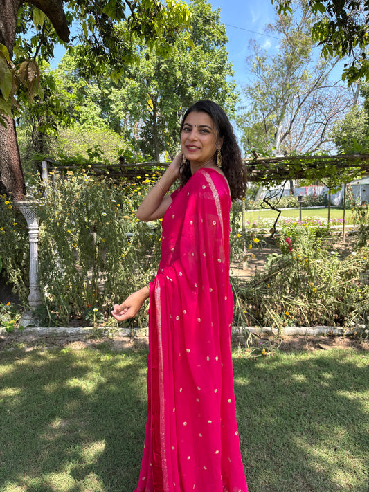PinkGlam Georgette Saree