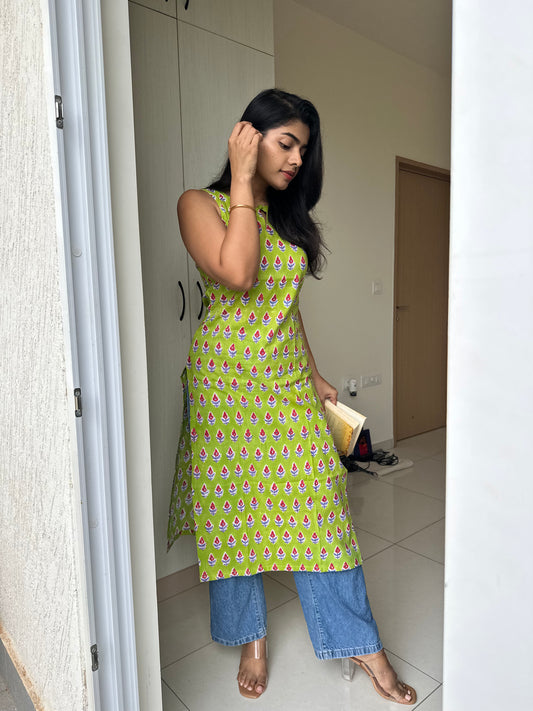 GreenApple  Block Printed Kurta